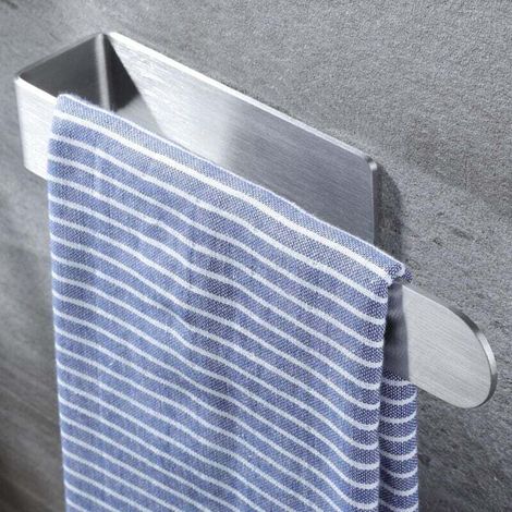 Portasciugamani da bagno 23 cm, portasciugamani adesivo, porta strofinacci da cucina SUS304-Crezuo