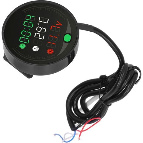Voltmètre digital USB rechargeable pour moto 9‑24V avec thermomètre et horloge LED universelle (1/5)