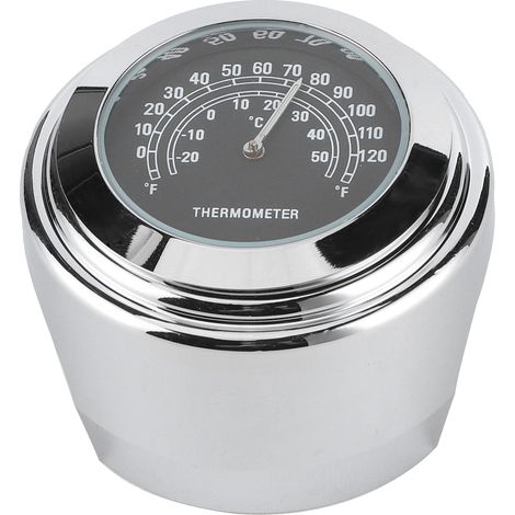 1 Zoll 7/8 Zoll Lenkerhalterungsthermometer 20 °C 50 °C Messskala Wetterfest für Motorräder (Schwarz) (1/5)
