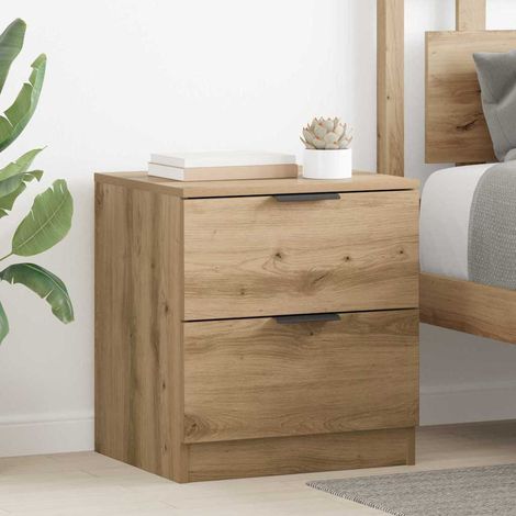 vidaXL Armadio da Notte 2 pcs Rovere artigianale 45 x 39 x 50cm (1/5)
