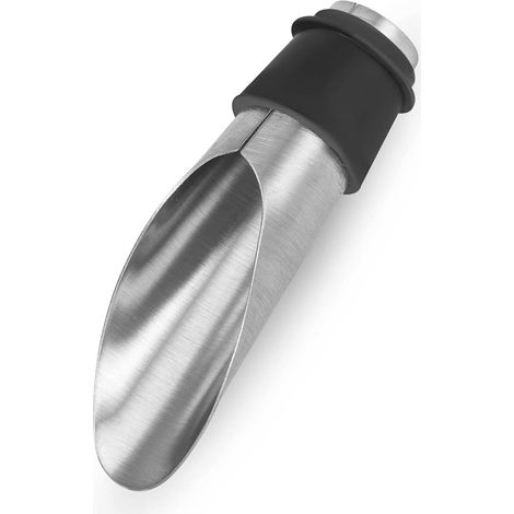 Verseur vin - Inox silicone 7,5 cm - Noir (1/5)