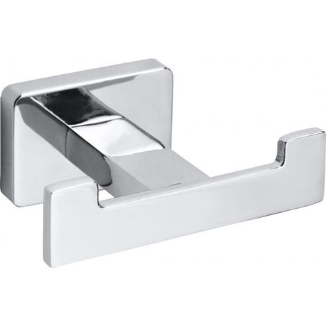 Patère double murale de douche en zinc NIKI 8,4 x6 x3,6 cm (1/3)
