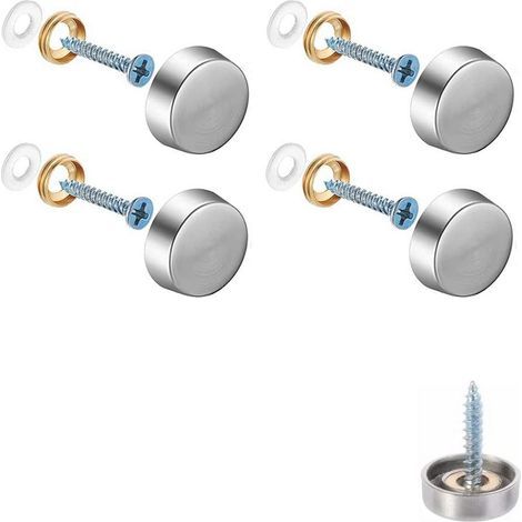Set di 4 viti decorative per specchi, coprichiodi decorativi, viti decorative in acciaio inox lucido per specchi, armadi o mobili in vetro (0,63"/16 mm) (1/5)