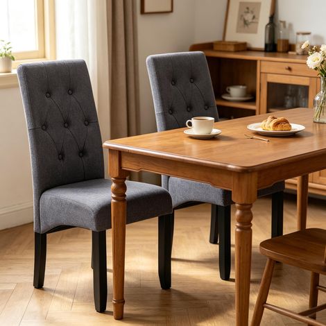 Tabourets de Cuisine, Chaises de Salle à Manger, Sièges d'Accueil, Fauteuils à Dossier Haut pour Chambre, Chaises de Salon (Lot de 2) (1/5)
