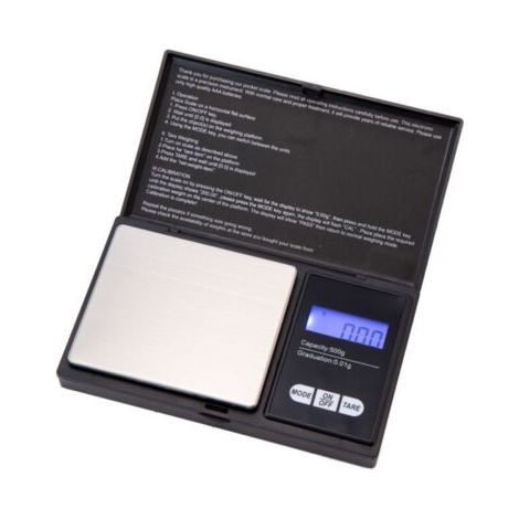 Balance de grammes numérique avec plateau 500g x 0.01g, balance alimentaire de précision, balance à bijoux, avec écran LCD rétroéclairé
