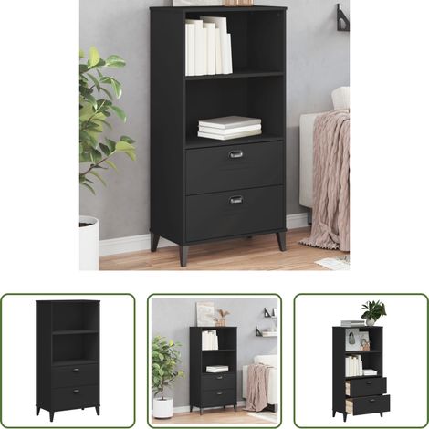 vidaXL Bücherregal - Bücherschrank VIKEN Schwarz 60x35x123 cm Holzwerkstoff (1/5)