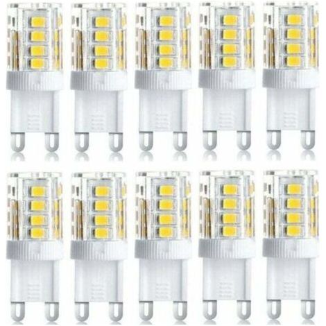 Lot de 10 Projecteur LED, lumière décorative LED, ampoule LED G9, 5 W blanc chaud blanc froid, ampoules LED à économie d'énergie, ampoule halogène de rechange, AC 230 V non dimmable (1/4)