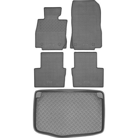 Mazda 2 III Hatchback de 2014 (JUEGO) - Alfombrillas de goma para coche + alfombrilla para maletero