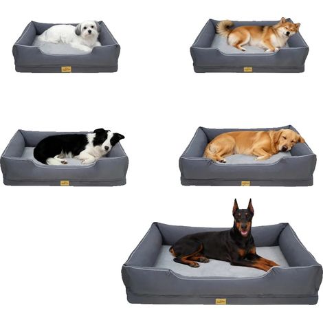 Cama para perros, Mayor comodidad, Diseño ergonómico, GRIS-b, XXXL (1/2)