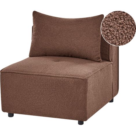 Sillón modular de bouclé módulo de 1 asiento sala de estar moderno marrón Axebo (1/5)