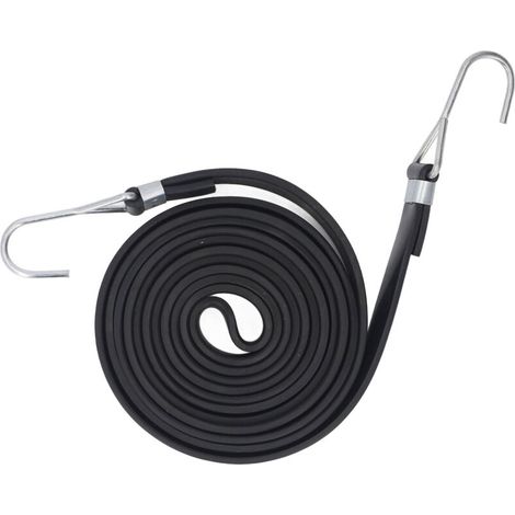 10er-Packung mit 2 cm breitem, schwarzem elastischem Gurtband, robusten, hochelastischen Kordeln mit Haken für Outdoor-Aktivitäten, 2,5 m / 8,2 ft (1/5)