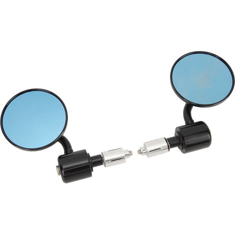 Rétroviseur Universel Moto 22mm 7/8in - Verre Bleu, Rond, Latéral, pour Guidon de Motocyclette et Scooter (1/5)