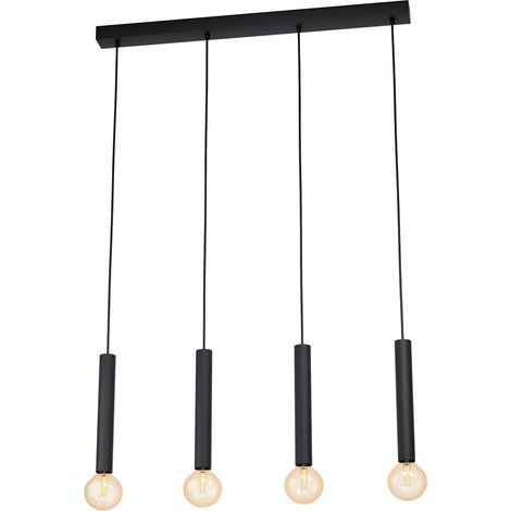 Lampadario A Sospensione Contemporaneo Cortenova Acciaio Nero 4 Luci E27 (1/5)