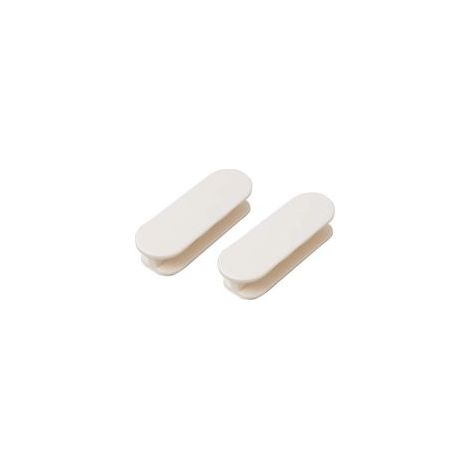 Juego de 2 tiradores autoadhesivos de plástico blanco para armarios, cajones, ventanas y puertas de cristal - Crezuo
