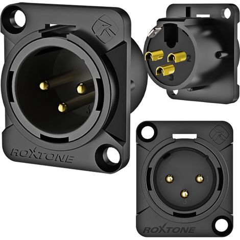 Connettore XLR per montaggio a pannello Roxtone RX3MD-BG (1/5)