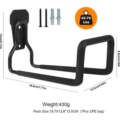 Wall Mounted Garden Hose Holder Hook, Heavy Duty Outdoor Garden Hose Holder, Fits Metal Hose Reel, Garden Hose (1/4)