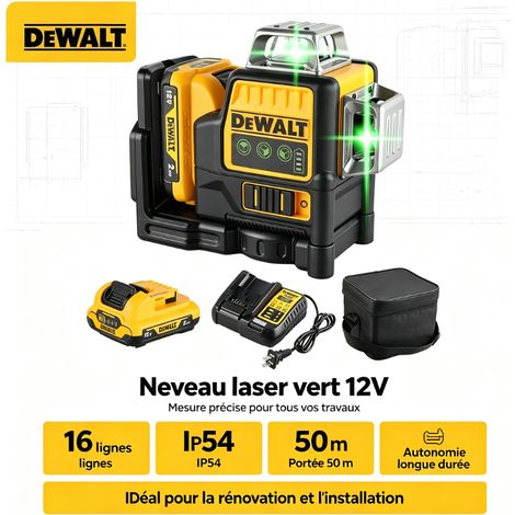 Dewalt DW089LG Laser à faisceau vert multifonction auto-équilibrant, 3 x 360 degrés, 12 V MAX avec batterie Li-Ion 2,0 Ah et chargeur (1/5)