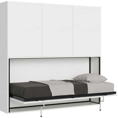 Letto Kando singolo Bianco Frassino composizione D con materasso (1/5)