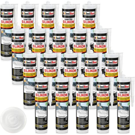 IsolBau Sanitary Silicone Transparent Sanitär Silikon 20 x 300ml (1/5)
