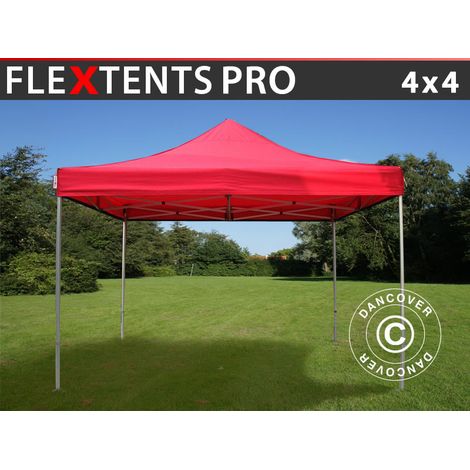 Faltzelt Faltpavillon Wasserdicht FleXtents PRO 4x4m Rot