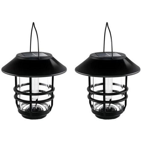 Set mit 2 Solarlampen, Glas/Metall, wasserdicht, schwarz/transparent (1/5)