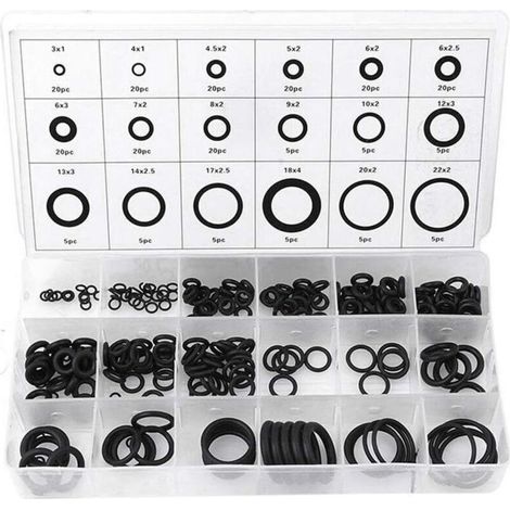 225pcs 18 Tailles étanchéité en Caoutchouc Joint Torique Rondelle Assortiment Set Pour la Réparation Automobile de Véhicule de Voiture (1/4)