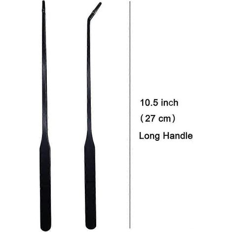 Ensemble de pinces pour aquarium, pinces à manche droit et courbé en acier inoxydable, adaptées aux aquariums et aux plantes aquatiques, manche long, pinces pour nourrir les reptiles, 10,5 pouces, noi (1/4)