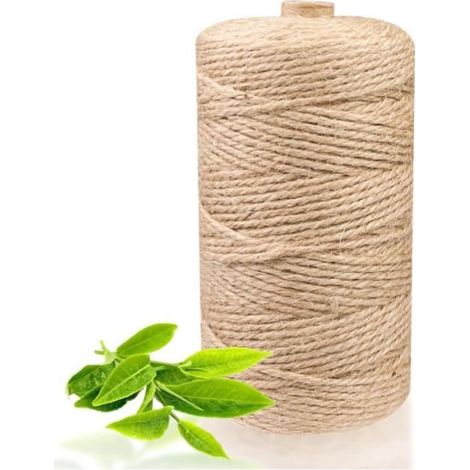 Ficelle Jute, Corde Chanvre Fine, Fil de Jute Jardin, Rouleaux de Ficelle de Jute Naturelle, pour Le Jardinage, Bricolage, (1/3)