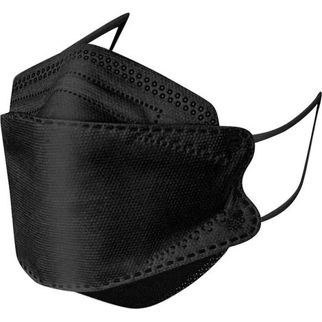 Masques de protection pour adultes et enfants (10/20/50/100 pièces) - Légers et confortables - Noir - 1 pièce (1/4)
