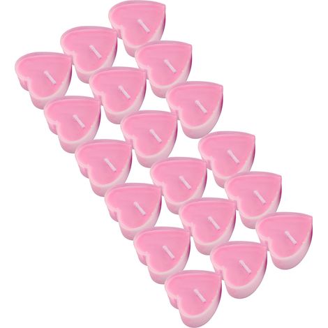 18 Bougies en Cœur pour Dîner Romantique, Décoration de Table avec Ornements en Forme de Cœur Rose (1/5)