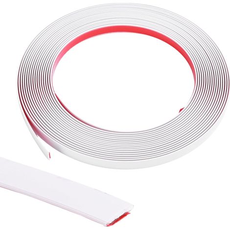 6m x 8mm Flexible Moulding Trim, Peel and Stick Wall Moulding Panels, Self Adhesive PVC Wall Trim, Waterproof Decorative Edging Strip for Tile, Wall, Mirror, Ceiling, Floor, Panel & Cabinet (White)