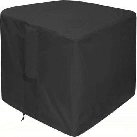 Housse de protection pour foyer extérieur – 420D carrée, imperméable et résistante, noire (carrée – 82 x 82 x 61 cm) (1/4)