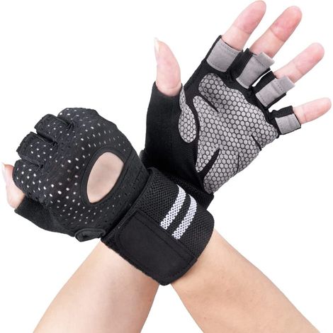 Gants de gymnastique, Gants d'entranement, Protection de la paume et adhérence supplémentaire, gants de sport respirants Medium (1/5)