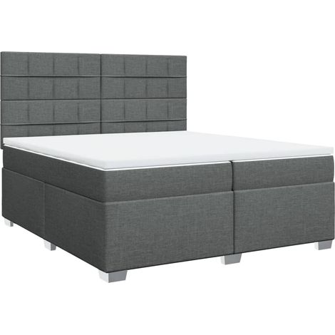 Maison Exclusive - Giroletto a Molle con Materasso Grigio Scuro 200x200 cm Tessuto (1/5)