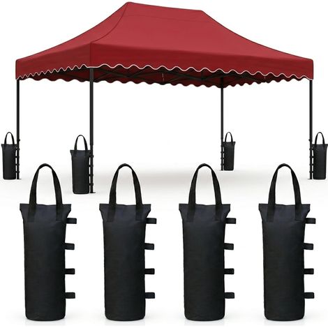 Poids pour Tonnelle,Sac de Lestage pour Tonnelle,4 Pièces Poids pour Parasol Exterieur,Sac Lesté Parasol,Sacs de Sable pour Lester,600D Oxford Poids pour Auvent,Tentes de Jardin,Camping,50x20cm (1/5)