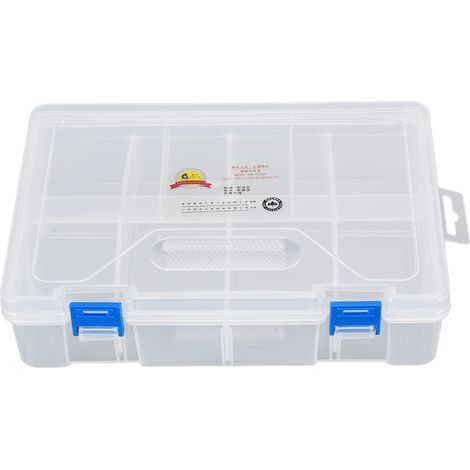 Boîte de rangement composants transparente PP amovible 235x160x65mm pour bijoux perles puces SK-10235 (1/5)