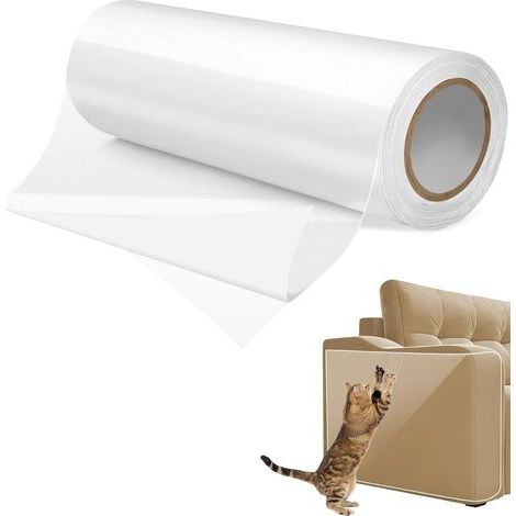Anti-Scratch Cat Sofa Protector 20cm x 3m, Transparent Cat Sofa Sticker, Wall Protector, Dog Scratch Protector for Furniture, Doors, Carpets, Countertops, Wardrobe (1/5)