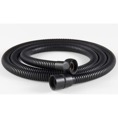 Tuyau de douche flexible de rechange en acier inoxydable 304 avec raccords en laiton. Tuyau de douche RV. 1,5 m/59 po noir