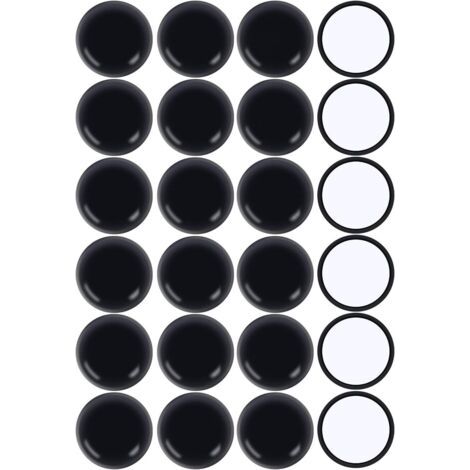QORVA-Glissières de meubles de 50 mm de diamètre, glissières de meubles autocollantes, noires, 24 pièces de glissières de meubles autocollantes, adaptées aux sols lisses et aux tapis (1/5)