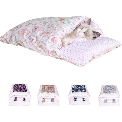 Orthopedic Cat Bed - Soft, Warm, Washable with Removable Cover in Pink Ice Cream Color