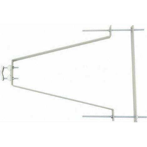 Paire de fixations murales zinc bleu déport 460mm pour mât avec contreplaque ERARD