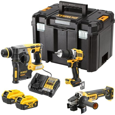 Kit 3 herramientas 18V + 2 baterías 18V - 5Ah cargador + 1 lámpara DCL182-XJ REGALO