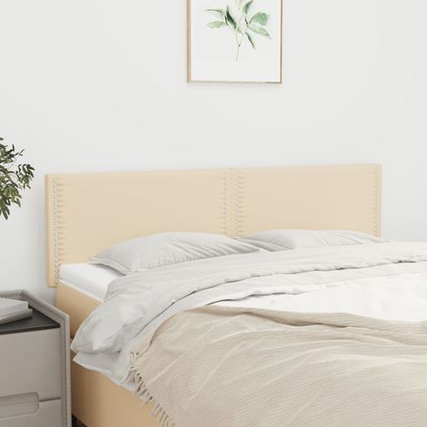 Vidaxl – Tête de lit 2 pcs crème 72x5x78/88 cm – Tissu polyester et bois d'ingénierie – Hauteur réglable pour soutien optimal (1/5)