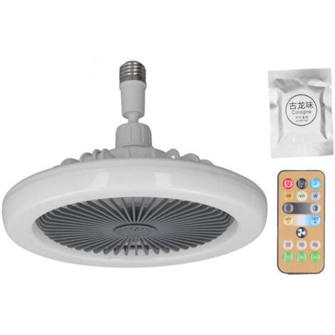Pair Ventilateurs de plafond modernes avec vitesse et éclairage réglables, télécommande, douille E27, ventilateur 85-265 V (1/4)