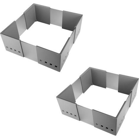 SOTECH 2 Stück CuisioFlex Trennwand Organisationsrahmen Aluminiumgrau / Weiß transluzent