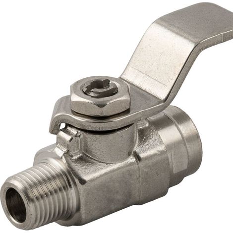 Soupape à boisseau sphérique de process, 1/4pouce en Acier inoxydable BSPP femelle 1/4", BSPP mâle 1/4" ( Prix pour Paquet de 2 )