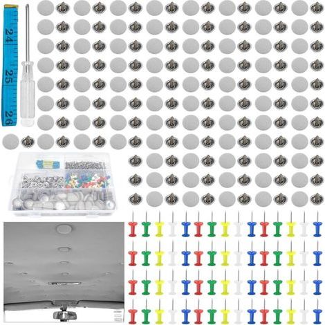 Kit de rivets de réparation automobile 100 pièces – Rivets en métal galvanisé – Résistants à l'humidité et à l'usure – Pour garniture de toit voiture (1/5)