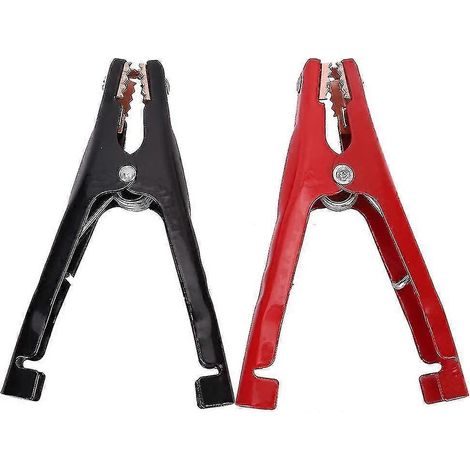 Pinces crocodiles isolées pour batterie de voiture (noir et rouge) (2 pièces) (1/5)