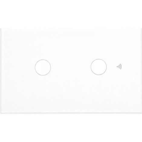 Interruttore Led Dimmer Taglio Di Fase, Pannello Touch 2 Tasti, Colore Bianco, WIFI + Bluetooth, APP TUYA Smart Life, 220V 10A, 120X72X38mm Per Scatola 503, IP20