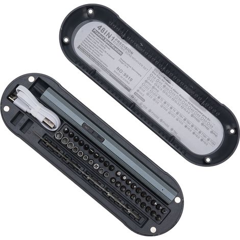 Tournevis électrique sans fil rechargeable avec éclairage LED et 45 embouts pour la maison (1/5)